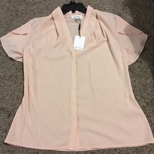 NWT CALVIN KLEIN light pink blouse!